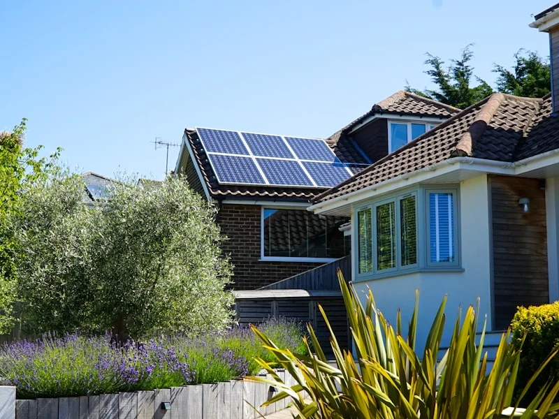 best solar panel installers in California - Solar panels in the midday sun on a house roof