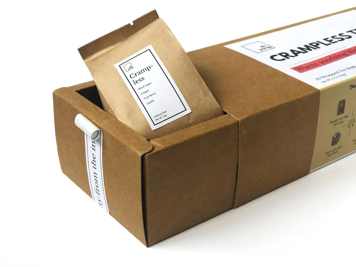 cheapest way to ship packages in the USA - Delicious Crampless Tea to prevent period cramps before they start. 100% natural and based on Chinese Medicine, with only four ingredients: goji berries, black sugar, jujubes, ginger. Drink 1 cup a day the week leading up to your period to get rid of cramps altogether. Trade those chemical-based painkillers and nasty side effects for a robust, dreamy tea that will satisfy your period cravings at the same time. www.doctoryangtea.com